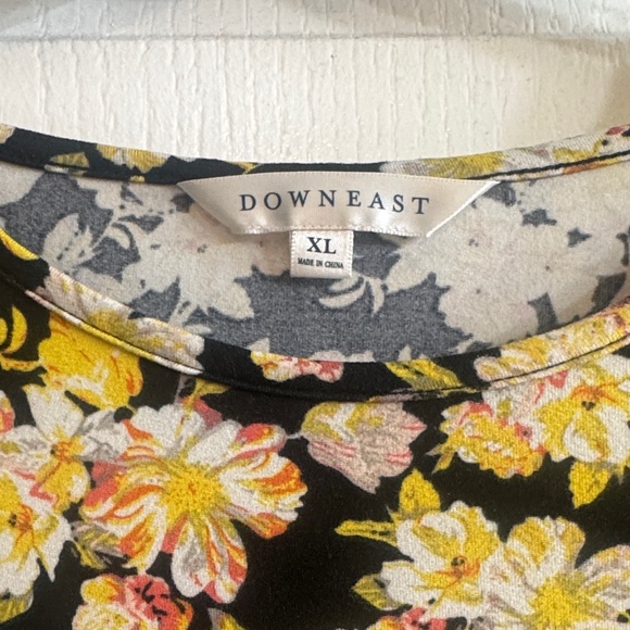 DownEast Black and Yellow Floral Long Sleeve Dress - Picture 2 of 4